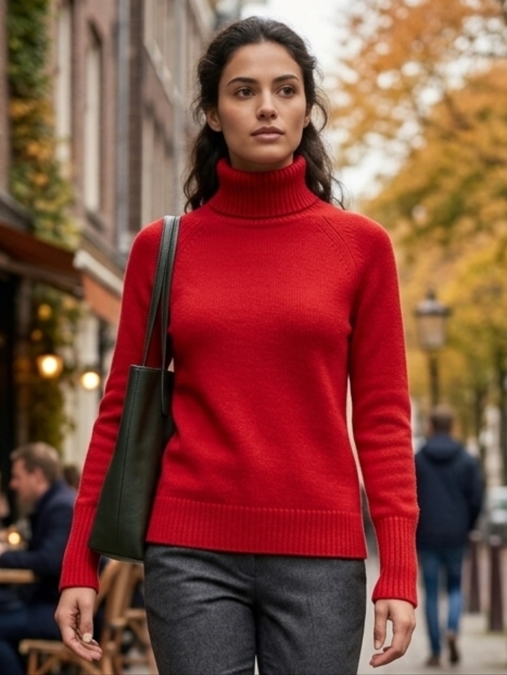 JCrew Women's Red Classic Old Money Wool Cashmere Turtleneck Sweater Size XXS-S